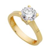 Bilezikhane Tek Taş Sarı 3.20 Gram 14 Ayar Altın Yüzük