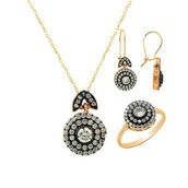 Bilezikhane Üçlü Set Beyaz Rose 9,26 Gram 14 Ayar Altın