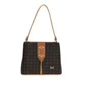 Bilik Deri RİV 232-MN Monogram Siyah Camel Kadın El Çantası