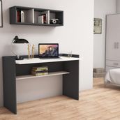 Bimossa Firuze Antrasit Raflı Çalışma Masası