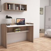 Bimossa Firuze Ceviz/Beyaz Raflı Çalışma Masası