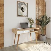 Bimossa S5120 Janus Sepet-Beyaz Çekmeceli Çalışma Masası