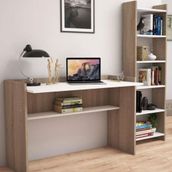 Bimossa T7020 Ceviz Beyaz Mahpeyker Kitaplık ve Çalışma Masası