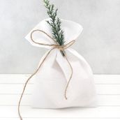 Bimotif Bağcıklı 10x15 cm 10 Adet Düz Beyaz Ham Bez Kese