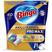 Bingo Akıllı Kapsül Pro Max 40 Adet Limon Kokulu Bulaşık Makinesi Deterjanı Tableti