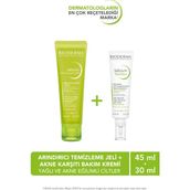 Bioderma Cilt Bakım Seti Yağlı Ciltler İçin Arındırıcı Temizleme Jeli ve Akne Kremleri 30 ml 45 ml