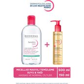 Bioderma Tüm Ciltler İçin H2O Micellar Makyaj Temizleme Suyu & Çift Aşamalı Makyaj Temizleme Yağı 2'li Set