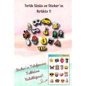 Birikiyedi 15'li Set Jibbitz Terlik Süsü Oyun Kolu,araba,çiçek,dolar,pota - Renkli