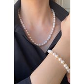 Birinci1926 925 Ayar Dorika Top İnci Gümüş Kolye