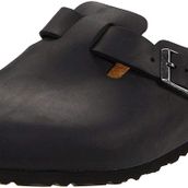 Birkenstock Boston Birko-Flor 59463, Unisex - Yetişkin Sandalet Siyah (Siyah), 36 AB