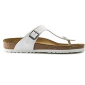 Birkenstock Gizeh mantar taban Beyaz Kadın Terlik