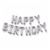 Bisepetim 35 cm Gümüş Happy Birthday Folyo Doğum Günü Balonu