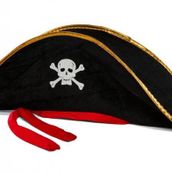 Bisepetim 50x20 cm Kadife Jack Sparrow Denizci Korsan Şapkası
