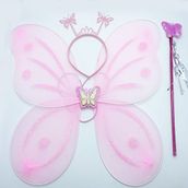 Bisepetim 50x37 cm Toz Pembe Kelebek Kanadı Tacı ve Sopası