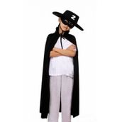 Bisepetim Çocuk Boy Zorro Pelerin + Şapka + Maske Kostüm Seti