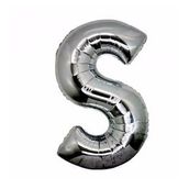 Bisepetim Gümüş Renk 40 inç S Harf Folyo Balon