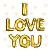 Bisepetim I Love You Folyo Altın 35 cm Balon
