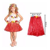 Bisepetim Kırmızı 40 cm Hawaii Hula Eteği