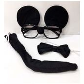 Bisepetim Mickey Mouse Gözlüğü Papyonu Kuyruğu 3'lü Seti