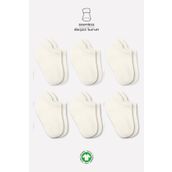 Bistyle 6109 Ekru 6'lı Basic Sneakers Bebek Soket Çorap