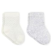 Bistyle BS2000 Gri Ekru Organik 2'li Bebek Soket Çorap