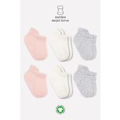 Bistyle BS6102 Pembe Ekru 6'lı Penye Sneakers Bebek Soket Çorap