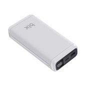 Bix 20000 Mah USB-A 22.5 W ve Type-C PD 20 W Beyaz Çift Çıkışlı LED Ekranlı Powerbank