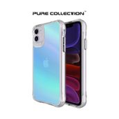 Bix iPhone 11 Pure Rainbow Parmak İzi Önleyici Mavi Çizilmeye Dayanıklı Darbe Emici Renk Geçişli Şeffaf Kılıf