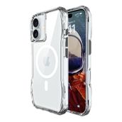 Bix iPhone 16 Octagon Hava Yastıklı Magsafe Maksimum Korumalı Antrasit Kristal Şeffaf Kılıf