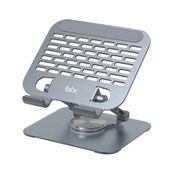 Bix PS01 Gri 360 Dönebilen Isı Dağıtımlı Katlanabilir iPad Tutucu Metal Tablet Standı