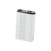 Bix TPB24 20000 mAh PD 20W USB-C USB-A QC 3.0 22.5W Beyaz Süper Hızlı Şarj Destekli Dijital Ekranlı Mini Powerbank