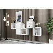 BK Concept Beyaz 170 cm DRS-1004-Ç 2 Kapaklı Çekmeceli Duvara Monte Ayaksız Dresuar