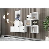 BK Concept Beyaz 202 cm DRS-1015-Ç 3 Kapaklı Duvara Monte Ayaksız Dresuar