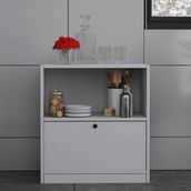 BK Concept ÇA-D-1139-Ç 65,4 cm Çıtasız Kapaklı Raflı Beyaz Çok Amaçlı Dolap