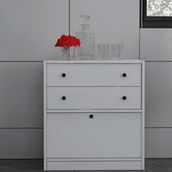 BK Concept ÇA-D-1141-Ç 65,4 cm Çıtasız Çekmeceli Kapaklı Raflı Beyaz Çok Amaçlı Dolap