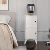 BK Concept Çıtasız KMD-1064-Ç 2 Kapaklı Ayaklı Beyaz Komidin