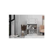 BK Concept Çıtasız ŞFN-1049-Ç İki Çekmeceli Raflı Beyaz Şifonyer