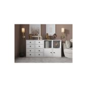 BK Concept ŞFN-1029-Ç Beyaz 130 cm Raflı Dolaplı Çekmeceli Şifonyer