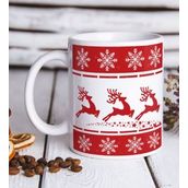 BK Gift Beyaz Yılbaşı Tasarımlı 6 Kupa