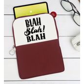 BK Gift Blah Blah Blah Tasarımlı Taşınabilir Koruyucu Tablet Kılıfı & Organizer Çanta - Bordo-1