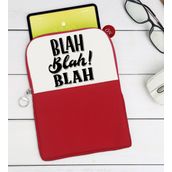 BK Gift Blah Blah Blah Tasarımlı Taşınabilir Koruyucu Tablet Kılıfı & Organizer Çanta - Kırmızı-1