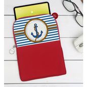 BK Gift Çapa Tasarımlı Taşınabilir Koruyucu Tablet Kılıfı & Organizer Çanta - Kırmızı-1