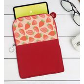 BK Gift Çilek Tasarımlı Taşınabilir Koruyucu Tablet Kılıfı & Organizer Çanta - Kırmızı-1