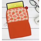 BK Gift Çilek Tasarımlı Taşınabilir Koruyucu Tablet Kılıfı & Organizer Çanta - Turuncu-1