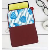 BK Gift Deniz Kabukları Tasarımlı Taşınabilir Koruyucu Tablet Kılıfı & Organizer Çanta - Bordo-2