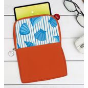 BK Gift Deniz Kabukları Tasarımlı Taşınabilir Koruyucu Tablet Kılıfı & Organizer Çanta - Turuncu-2