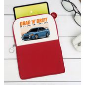 BK Gift Drag N Drift Tasarımlı Taşınabilir Koruyucu Tablet Kılıfı & Organizer Çanta - Kırmızı-1