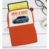 BK Gift Drag N Drift Tasarımlı Taşınabilir Koruyucu Tablet Kılıfı & Organizer Çanta - Turuncu-1