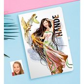 BK Kişiye Özel Kadın Soyut Karikatürlü Beyaz Defter-4