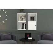 BKConcept DVR-1053-Ç Beyaz 70 cm Kitaplıklı Kapaklı Duvar Rafı